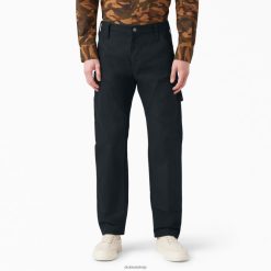 Dickies Latvija | Dickies 1922. gada dubultā ceļgala bikses apģērbs vīrieši L4866221 skalots melns (RBK)