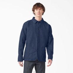 Dickies Latvija | Dickies 1922. gada indigo hore mētelis apģērbs vīrieši L48661191 izskalots Indigo Blue (RNB)