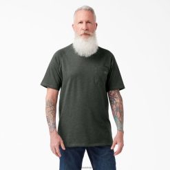 Dickies Latvija | Dickies Atdzesējot īso piedurkņu t-kreklu apģērbs vīrieši L4866547 Hunter Green Heather (HNH)