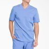 Dickies Latvija | Dickies Balance v-kakla skrubja augšdaļa ar plākstera kabatām apģērbs vīrieši L48661409 Ceil Blue (CBL)