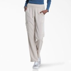 Dickies Latvija | Dickies EDS Essentials konusveida kāju kravas skrubju bikses apģērbs sievietes L48662503 Khaki (KH)