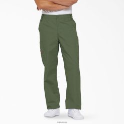 Dickies Latvija | Dickies EDS paraksta kravas skrubju bikses apģērbs vīrieši L48661229 Olīvu zaļš (OLI)