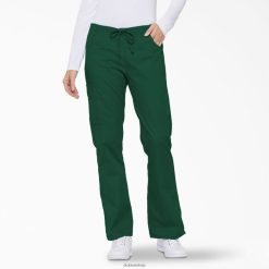 Dickies Latvija | Dickies EDS paraksta uzliesmošanas kājas kravas skrubju bikses apģērbs sievietes L48662529 Hunter Green (HTR)