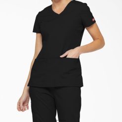 Dickies Latvija | Dickies Eds Signature v-Neck skrubis augšdaļa ar pildspalvas slotu apģērbs sievietes L48662407 melns (blk)