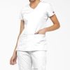 Dickies Latvija | Dickies Eds Signature v-Neck skrubis augšdaļa ar pildspalvas slotu apģērbs sievietes L48662411 balts (DWH)
