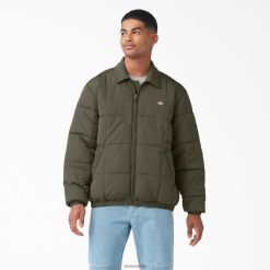 Dickies Latvija | Dickies Eizenhauera pufera jaka apģērbs vīrieši L48661069 Militārā zaļā krāsa (ml)