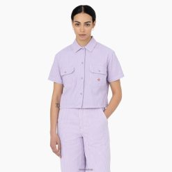 Dickies Latvija | Dickies Hickory Stripe apgriezts darba krekls darba apģērbs sievietes L48662023 ECRU/LILAC (Eug)