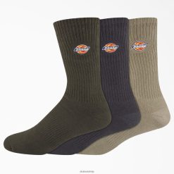 Dickies Latvija | Dickies Izšūtas apkalpes zeķes 3 paciņas piederumi unisekss L48662813 Asortu krāsas (QA)