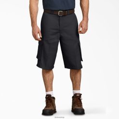 Dickies Latvija | Dickies Loose Fit Cargo Work Shorts 13 " darba apģērbs vīrieši L4866403 melns (BK)