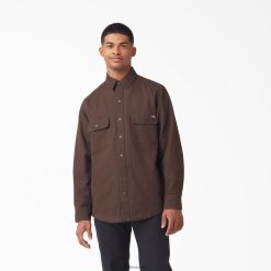Dickies Latvija | Dickies Pīles krekls ar garām piedurknēm ar flaneļa pārklājumu apģērbs vīrieši L4866863 šokolādes brūns (CB)