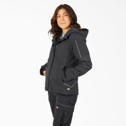 Dickies Latvija | Dickies Performance Workwear ūdensizturīga izolēta jaka darba apģērbs sievietes L48662375 melns (BK)