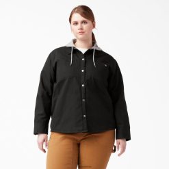 Dickies Latvija | Dickies Plus pīles kapuces krekla jaka apģērbs sievietes L48662369 melns (kaste)