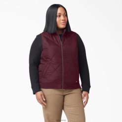 Dickies Latvija | Dickies Plus stepēta veste apģērbs sievietes L48662325 Burgundija (pēc)