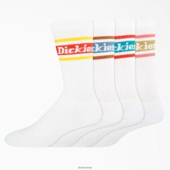 Dickies Latvija | Dickies Regbija svītru zeķes 4 paciņas piederumi unisekss L48662797 balta/pavasara josla (WSN)