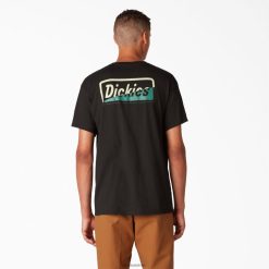 Dickies Latvija | Dickies Skeitborda sadalīta grafiskā t-krekls apģērbs vīrieši L4866851 melns (BK)
