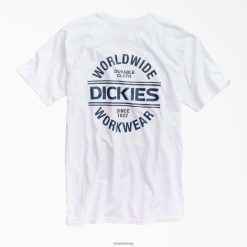 Dickies Latvija | Dickies Vispasaules darba apģērbu grafiskais t-krekls darba apģērbs vīrieši L4866927 balts (WH)