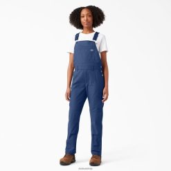 Dickies Latvija | Dickies atdzesējot ripstop bib kombinezonus apģērbs sievietes L48661611 izskalots retro indigo (RRI)