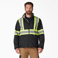 Dickies Latvija | Dickies čau viss drošības softShell jaka darba apģērbs unisekss L48661457 melns (BK)