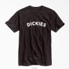 Dickies Latvija | Dickies bloķēt teksta grafisko t-kreklu apģērbs vīrieši L4866907 melns (KBK)