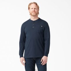 Dickies Latvija | Dickies garu piedurkņu smagsvara Henlija t-krekls apģērbs vīrieši L4866695 Tumšā flote (DN)