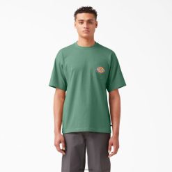 Dickies Latvija | Dickies krūškurvja logotipa kabatas krekls apģērbs vīrieši L4866893 Tumšā efeja (D2i)