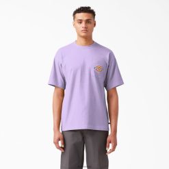 Dickies Latvija | Dickies krūškurvja logotipa kabatas krekls apģērbs vīrieši L4866897 Purpura roze (UR2)