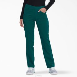 Dickies Latvija | Dickies līdzsvars konusveida kāju skrubju bikses apģērbs sievietes L48662551 Hunter Green (HTR)