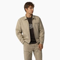 Dickies Latvija | Dickies pīļu kontrasta dūriena jaka apģērbs vīrieši L4866987 Akmens mazgātās tuksneša smiltis/melna (SSW)