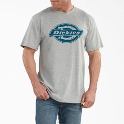 Dickies Latvija | Dickies Īsas piedurknes relaksēta piemērota grafiskā t-krekls apģērbs vīrieši L4866845 Dienvidu rudens virši pelēkā (HGFH)