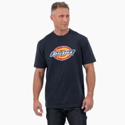 Dickies Latvija | Dickies īsas piedurknes trīs krāsas logotipa grafiskais t-krekls apģērbs vīrieši L4866709 Tumšā flote (DN)