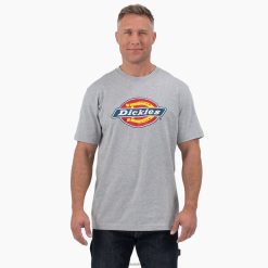 Dickies Latvija | Dickies īsas piedurknes trīs krāsas logotipa grafiskais t-krekls apģērbs vīrieši L4866711 Virši pelēkā (Hg)