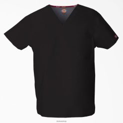 Dickies Latvija | Dickies unisex eds paraksts v-nek skrubis augšdaļa apģērbs vīrieši L48661283 melns (blk)
