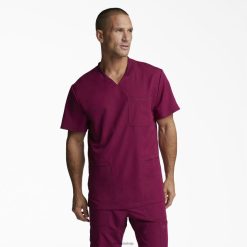Dickies Riga | Dickies Dynamix V-Neck skrubja augšdaļa apģērbs vīrieši L48661360 vīns (uzvarēt)