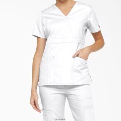 Dickies Riga | Dickies EDS paraksta izspēles iesaiņojuma skrubis augšdaļa apģērbs sievietes L48662616 balts (DWH)