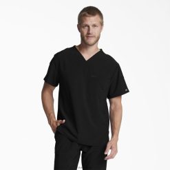 Dickies Riga | Dickies Eds Essentials V-Neck skrubis tops apģērbs vīrieši L48661322 melns (blk)