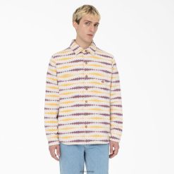 Dickies Riga | Dickies Falkvilas krekls ar garām piedurknēm apģērbs vīrieši L4866940 Ecru/vīnogas (EGD)