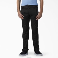 Dickies Riga | Dickies Flex Skinny Fit Double Ceļa bikses apģērbs bērnu skaits L48662660 melns (BK)