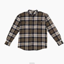 Dickies Riga | Dickies Flex ar garām piedurknēm flaneļa krekls darba apģērbs vīrieši L4866722 Tumšā olīvu/melna pleds (B1K)