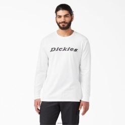 Dickies Riga | Dickies Garās piedurknes regulāras fit ikonas grafiskais t-krekls apģērbs vīrieši L4866948 balts (awh)