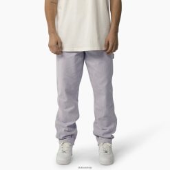 Dickies Riga | Dickies Garyville Hickory Stripe Carpenter bikses apģērbs vīrieši L4866158 ECRU/LILAC (Eug)