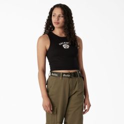 Dickies Riga | Dickies Grafiskā apgrieztā tvertnes augšdaļa apģērbs sievietes L48662112 melns (KBK)
