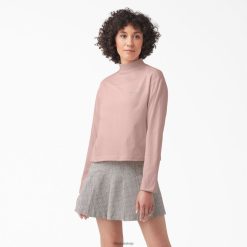Dickies Riga | Dickies Mapleton augsta kakla t-krekls ar garām piedurknēm apģērbs sievietes L48661984 gaiši rozā (BPI)