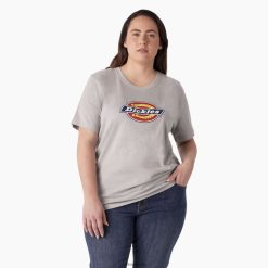 Dickies Riga | Dickies Plus smagā svara logotipa t-krekls apģērbs sievietes L48662144 Virši pelēkā (H2)