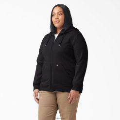 Dickies Riga | Dickies Plus smagā svara pilna zip hoodie apģērbs sievietes L48662278 melns (KBK)