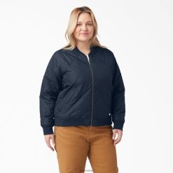 Dickies Riga | Dickies Plus stepēta bumbvedēja jaka apģērbs sievietes L48662364 Tumšā flote (DN)