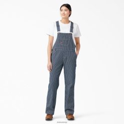 Dickies Riga | Dickies Relaksēta fitējoša kombinezona kombinezons apģērbs sievietes L48661560 Izskalota Hikorija Stripe (RHS)