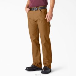 Dickies Riga | Dickies Relaksētas ar smagu pīļu galdnieku bikses apģērbs vīrieši L486684 noskalota brūna pīle (RBD)