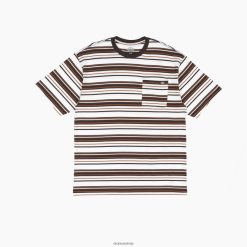 Dickies Riga | Dickies Relaksēts, piemērots svītrains kabatas t-krekls apģērbs vīrieši L4866744 šokolādes brūnā svītra (CSR)