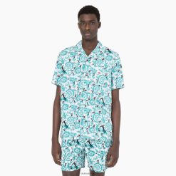 Dickies Riga | Dickies Roseburg īsās piedurknes krekls apģērbs vīrieši L4866588 Zilā ziedu apdruka (GG2)