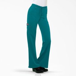 Dickies Riga | Dickies Xtreme stiepšanās uzliesmojuma kājas kravas skrubju bikses apģērbs sievietes L48662426 Teal (DTL)